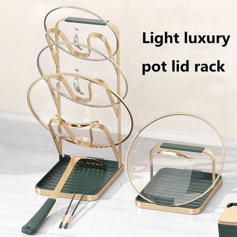 Light Luxury Style Kitchen Pot Lid Rack Multi-layer Shelf Pan Lid Holder
