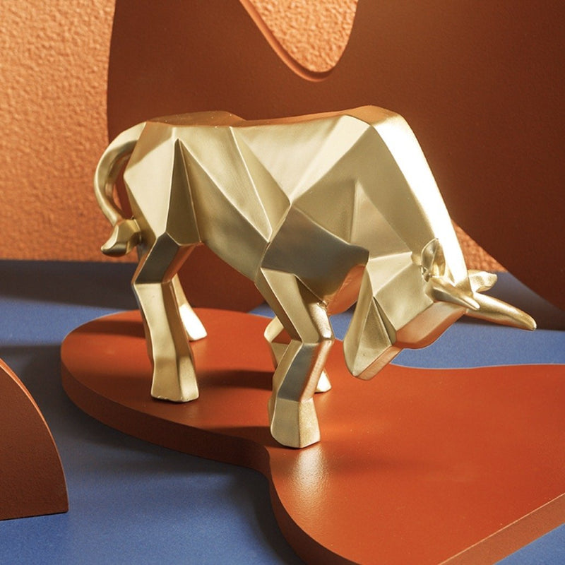 Geometric Bull Figurine